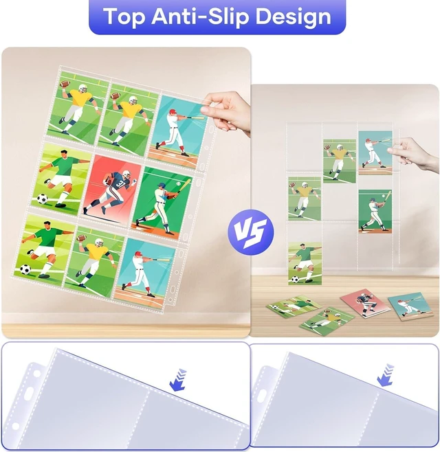 Alt view image 6 of 7 - 40 Pack 9 Pocket Page Protectors,720 Pockets Double Sided Card Holder Pages for a 3 Ring Binder, Card Protector Sheets Baseball Card Binder,Fit for MTG, TCG, Baseball Standard Cards