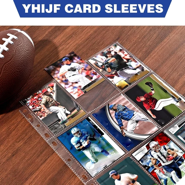 Alt view image 5 of 6 - 50 Pack 9 Pocket Card Sleeves Binder Sheets, Holds 900 Cards | Trading Card Sleeves for 3 Ring Binder, Protective Pages Sheets for Baseball, Football, Business, Game Cards