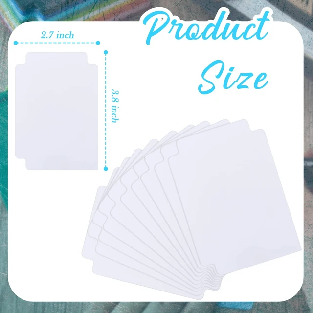 Alt view image 2 of 6 - 50 Pcs Card Dividers Plastic Tabs Compatible with TCG,White | Frosted Vertical 2.7x3.8 in, Organize Binders Storage, Label Tabs for TCG Sports Collections, Translucent