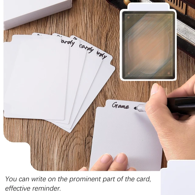 Alt view image 4 of 6 - 50 Pcs Card Dividers Plastic Tabs Compatible with TCG,White | Frosted Vertical 2.7x3.8 in, Organize Binders Storage, Label Tabs for TCG Sports Collections, Translucent