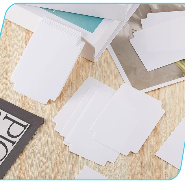 Alt view image 5 of 6 - 50 Pcs Card Dividers Plastic Tabs Compatible with TCG,White | Frosted Vertical 2.7x3.8 in, Organize Binders Storage, Label Tabs for TCG Sports Collections, Translucent