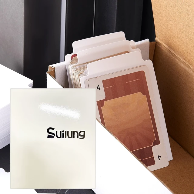 Alt view image 6 of 6 - 50 Pcs Card Dividers Plastic Tabs Compatible with TCG,White | Frosted Vertical 2.7x3.8 in, Organize Binders Storage, Label Tabs for TCG Sports Collections, Translucent