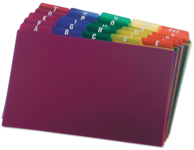 Main image of Card Guides, Alpha, 1/5 Tab, Polypropylene, 5 x 8 Inches, 25 per Set (73155)