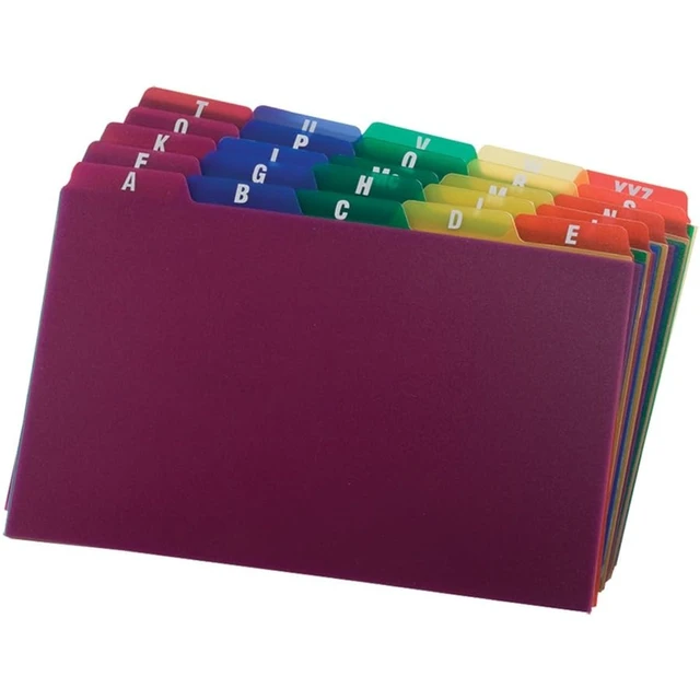 Alt view image 3 of 3 - Card Guides, Alpha, 1/5 Tab, Polypropylene, 5 x 8 Inches, 25 per Set (73155)