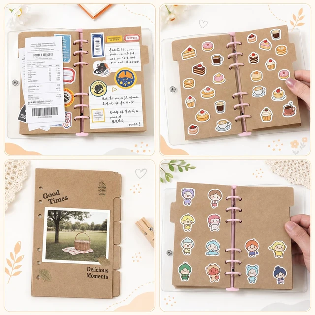 Alt view image 7 of 7 - A6 Mini Binder Dividers, 20 Sheets 6 Ring Binder Dividers with 5-Tabs | 6-Hole Punched, Blank Paper Index Dividers 6.81x 4.09, Notebook Index Page Tab Cards for Travel Diary Binder Notebooks