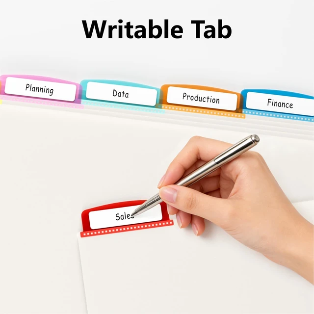 Alt view image 6 of 7 - Binder Dividers with Tabs, White Sheet Protectors for 3 Ring Binder, 3 Hole Punch Dividers in 6 Color Tab Page Protectors, 3 Ring Binder Dividers with Tabs, 3 Set 18 Pcs, White