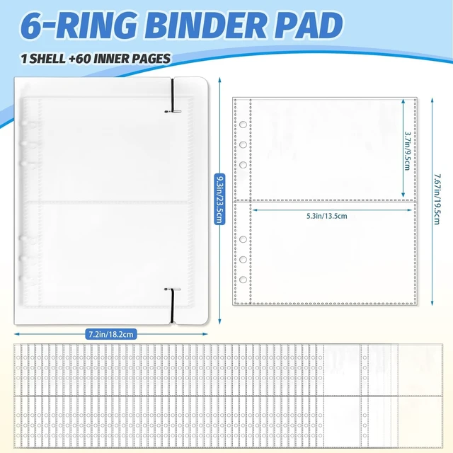 Alt view image 2 of 7 - 3 x 5 Index Card Holder, 120 Card Sleeves, Holds 240 Pieces Cards, Organizer Pouches Book Binder for Note, Study and Recipe