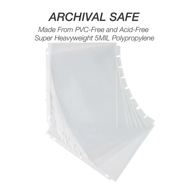 Alt view image 2 of 6 - 8 Tab Recipe Dividers, Recipe Sleeves, Sheet Protector Dividers, with Tab Inserts, Clear, Super Heavyweight, Top Loading, 3 Hole Punched for Standard Letter Size Binders, Archival Safe