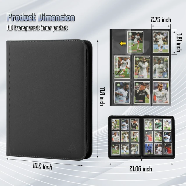 Alt view image 2 of 6 - Card Binder 9 Pocket, Double Sided Pockets Trading Card Binder with 30 Sleeves, Premium Zip Trading Card Holder Collector Album Holds 540 MTG (Black)