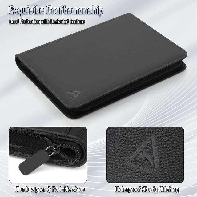 Alt view image 3 of 6 - Card Binder 9 Pocket, Double Sided Pockets Trading Card Binder with 30 Sleeves, Premium Zip Trading Card Holder Collector Album Holds 540 MTG (Black)