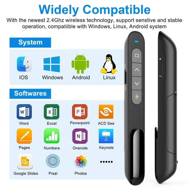 Alt view image 5 of 6 - Wireless Presentation Clicker for PowerPoint with Hyperlink | Wireless Presentation Clicker with One-Touch Slide Control, Hyperlink,Compatible with Windows, Laptop Computer Mac