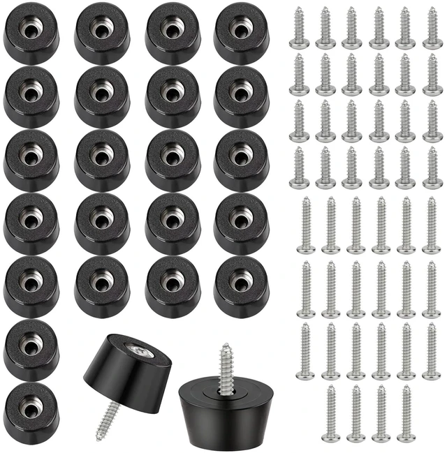 Main image of Rubber Feet for Cutting Boards, 24PCS Cutting Board Feet Non Slip with Stainless Steel Screws, Rubber Bumpers Feet for Furniture and Electronics