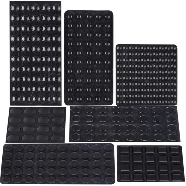 Main image of 318 Pcs Rubber Feet Bumper Pads Self Stick Furniture Buffer Pads | Noise Dampening Bumper Feet, for Doors Cabinets Drawers Glass, Black