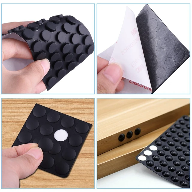 Alt view image 4 of 7 - 318 Pcs Rubber Feet Bumper Pads Self Stick Furniture Buffer Pads | Noise Dampening Bumper Feet, for Doors Cabinets Drawers Glass, Black