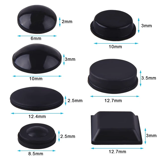 Alt view image 2 of 7 - 318 Pcs Rubber Feet Bumper Pads Self Stick Furniture Buffer Pads | Noise Dampening Bumper Feet, for Doors Cabinets Drawers Glass, Black