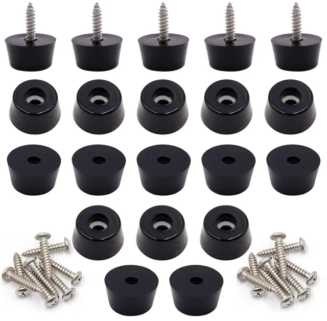 Main image of 40PCS Rubber Feet for Cutting Board with Stainless Steel Washer and Screws, 0.51inch H x 0.98inch D, Non-Slip Rubber Feet for Furniture, Electronics, Tables, Sofas