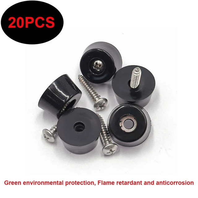 Alt view image 4 of 6 - 40PCS Rubber Feet for Cutting Board with Stainless Steel Washer and Screws, 0.51inch H x 0.98inch D, Non-Slip Rubber Feet for Furniture, Electronics, Tables, Sofas