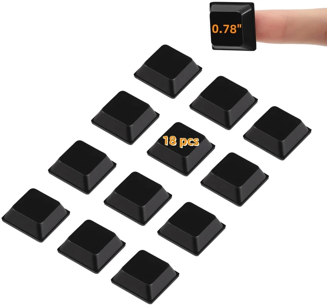 Main image of Rubber Feet Self Adhesive Pads Door Bumpers Large - Stick on Feet for Electronics, Speakers, Furnitures, Appliances, Audio Equipment, Laptop - Black Tall Square (18pcs)