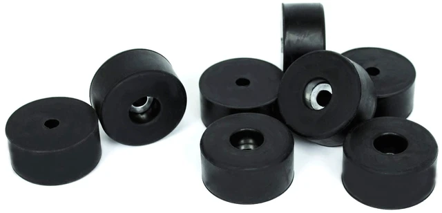 Main image of Hardware 8 Pack Medium Black Rubber Non Slip Feet Pads with Steel Insert - Case Amplifier Cabinet Speaker