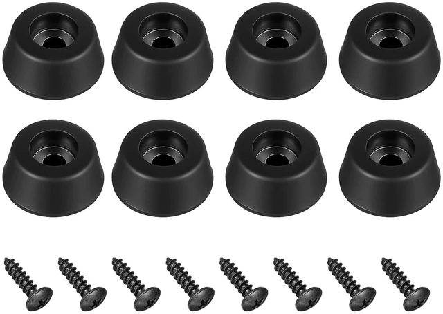Main image of 8Pcs Heavy-Duty Rubber Feet for Subwoofer, Speaker Isolation Pads with Stainless Steel Screws for Subwoofer, Guitar Amps, Furniture, Turntables, Cutting Boards, Cabinets 0.98 W x 0.47 H (Black)