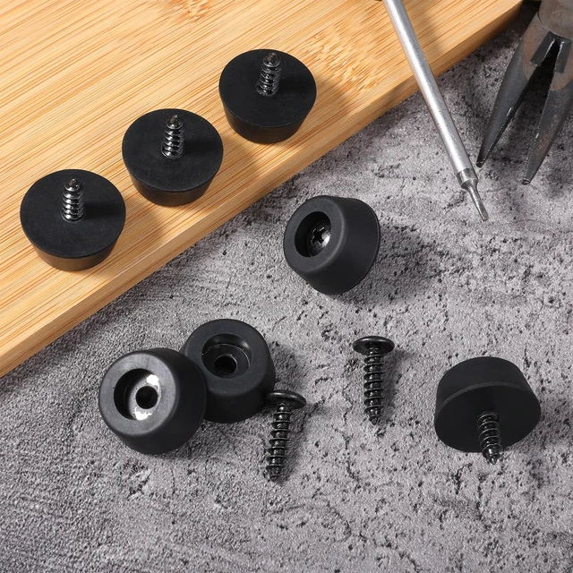 Alt view image 6 of 7 - 8Pcs Heavy-Duty Rubber Feet for Subwoofer, Speaker Isolation Pads with Stainless Steel Screws for Subwoofer, Guitar Amps, Furniture, Turntables, Cutting Boards, Cabinets 0.98 W x 0.47 H (Black)
