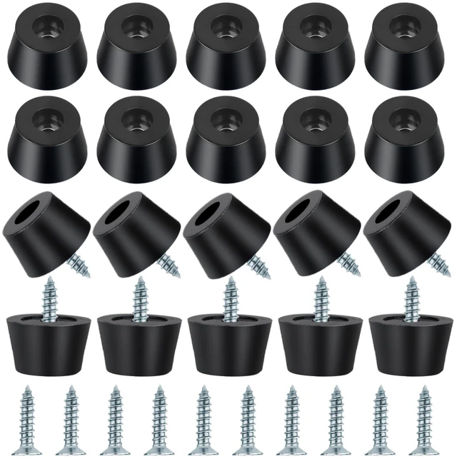 Main image of 20PCS Rubber Feet for Cutting Board,Rubber Feet with 20 Steel Matching Screws Round Anti Slip Rubbers Foot Pad Anti Slip Furniture Pads,Suitable for Furniture Electronic Equipment Kitchen(Black)