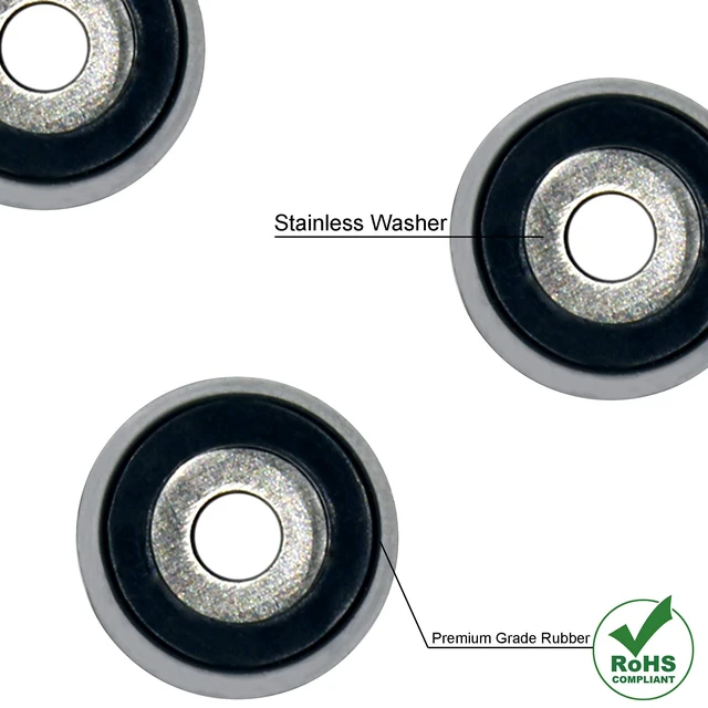 Alt view image 3 of 7 - 1/2" Rubber Feet for Cutting Board with Stainless Screws,20 Pack | Small Black Round Cutting Board Feet, Non Slip Bumper Pads for Furniture, Electronics & Application(12mm*8mm*7mm)