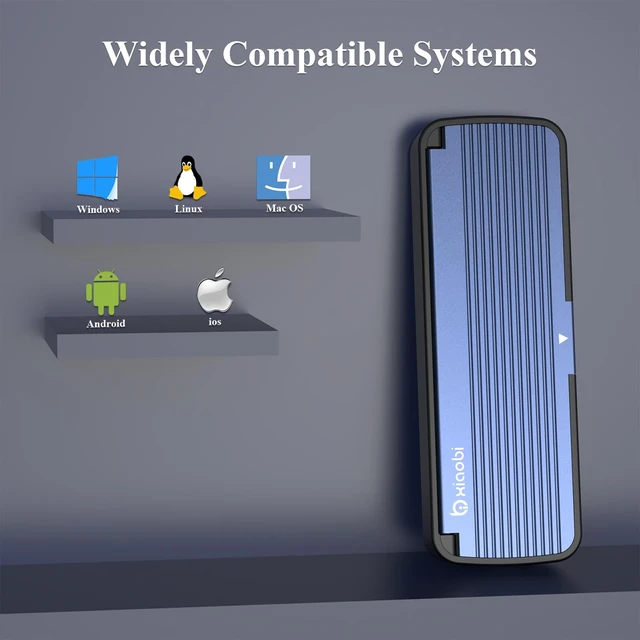 Alt view image 7 of 7 - NVMe SSD Enclosure, Tool-Free Installation, Sandwich Style Design | USB 3.2 Gen 2 (10 Gbps) to M.2 NVME M-Key/(B+M) Key SSD Adapter Support UASP and Trim, for SSDs 2230/2242 /2260/2280