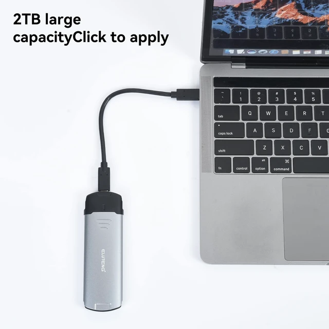 Alt view image 3 of 7 - M2 NVMe Enclosure, M.2 SSD Enclosure USB 3.1 GEN2 Super Speed 10Gbps PCIE NVME M Key SSD Case Fits 2280 2260 2242 2230 Compatible with Samsung 960 Solid State Drive