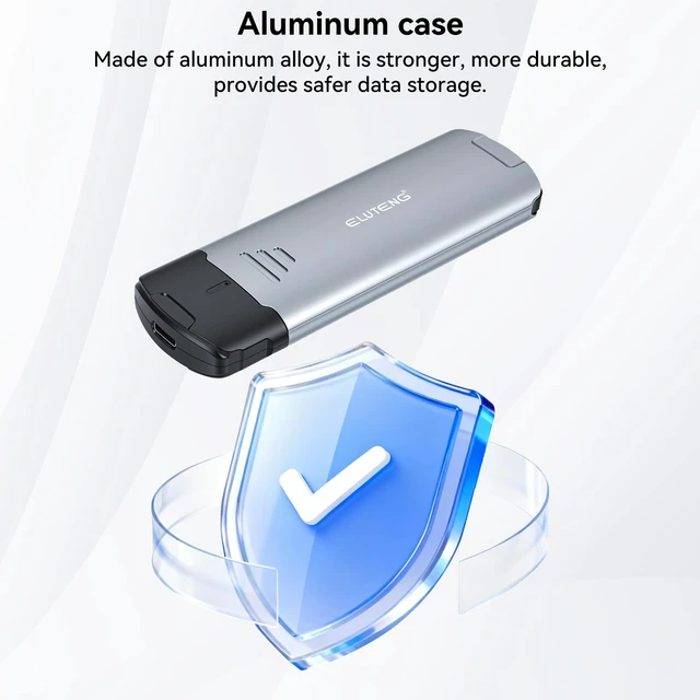 Alt view image 4 of 7 - M2 NVMe Enclosure, M.2 SSD Enclosure USB 3.1 GEN2 Super Speed 10Gbps PCIE NVME M Key SSD Case Fits 2280 2260 2242 2230 Compatible with Samsung 960 Solid State Drive