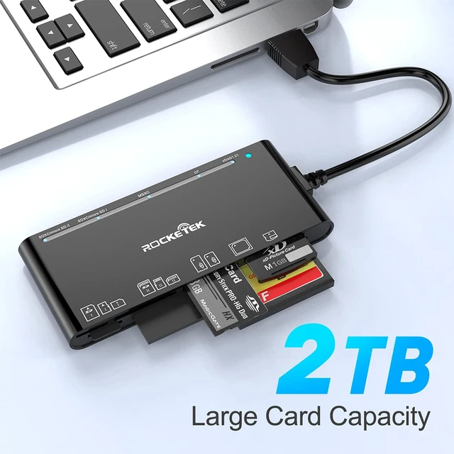 Alt view image 7 of 7 - USB3.0 Multi-Card Reader, SD/TF/CF/Micro SD/XD/MS 7 in 1 Fast 5Gbps Memory Card Reader/Writer/Hub for SD SDXC SDHC CF CFI TF Micro SD Micro SDXC Micro SDHC MS MMC UHS-I Cards,for Windows/Linux/Mac OS