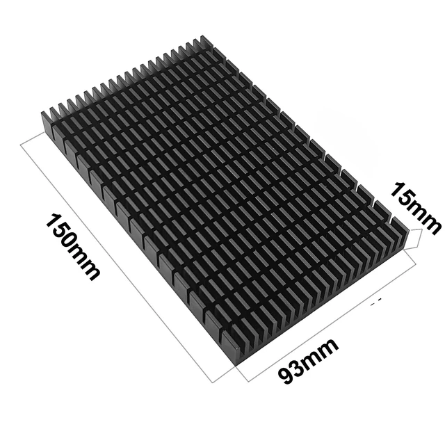 Alt view image 2 of 7 - Large Heat sink 150x93x15 mm/ 5.9x3.66x0.59 inch + Thermal Conductive Adhesive Tape, High Power Heatsink Module Cooler Fin for PCB Board LED Motherboard Cooling GPU Backplate Radiator Routers RTX 3090