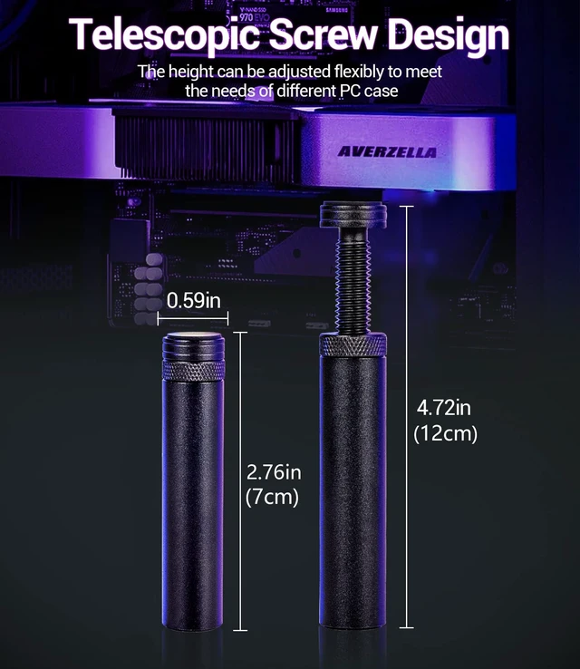 Alt view image 2 of 7 - GPU Support Bracket, Graphics Card GPU Brace Support, Video Card Sag Holder Bracket, GPU Stand, L(70-120mm