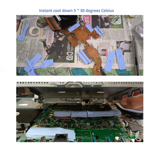 Alt view image 4 of 4 - 30 Pack Thermal Pads, 20×67 mm by 5 Thickness 0.5 | 1 | 1.5 | 2 | 3 mm, Thermal Conductivity 2.0 W/m.k, Self-Adhesive & Soft, Ideal for Repairing and Cooling Electronics