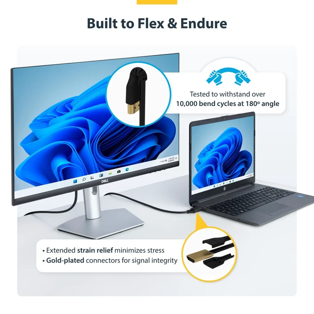 Alt view image 6 of 7 - 6ft Premium Slim HDMI Cable, 4K 60Hz, HDR10, White (RHDMM2MPW) | UHD 4K 60Hz HDR10, Flexible Premium HDMI 2.0 Cord with Ethernet, Durable Aramid Fiber Design with TPE Jacket
