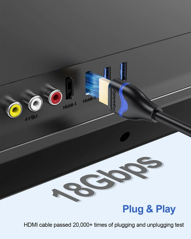 Alt view image 4 of 7 - 4K HDMI Cable 4FT, High Speed HDMI 2.0 Cable 4 Foot Ultra HD | HDMI to HDMI Cord 4K@60Hz, 2K@144Hz, 1080P, HDR, 3D, HDCP2.2, ARC for Monitor, PS4/PS5, Roku, HDTV, Xbox, Laptop, Switch