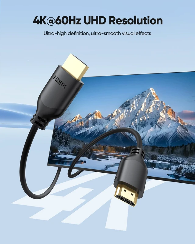 Alt view image 2 of 7 - Thin HDMI Cable 6FT 2-Pack, 4K Ultra Slim HDMI Cable Flexible Cord | 4K@60Hz, 2K@144Hz, 1080P, High Speed Support HDR, ARC, 18Gbps, Compatible with HDTV, Monitor, Laptop, PS5/PS4, Blu-ray Player