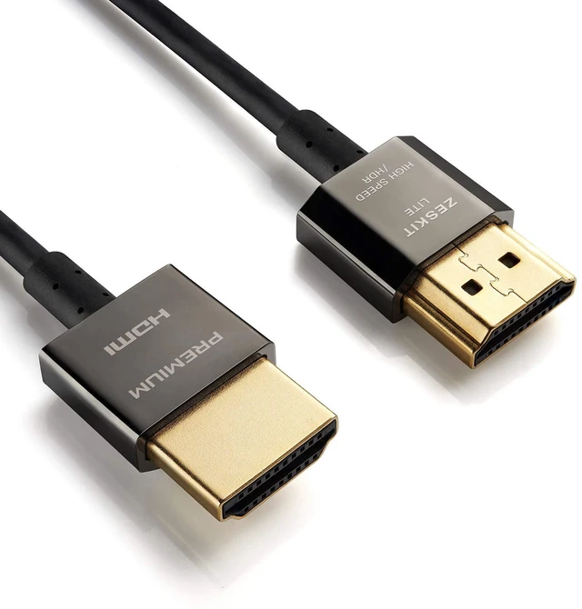 Alt view image 4 of 5 - Lite 4K Premium HDMI 2.0b High Speed with Ethernet 5ft Ultra Thin, 18Gbps 4K60 ARC HDR HDCP 2.2 2.3 Compatible with Dolby Vision Apple TV 4K Roku Sony LG Samsung Vizio Xbox PS4 PS5 Switch
