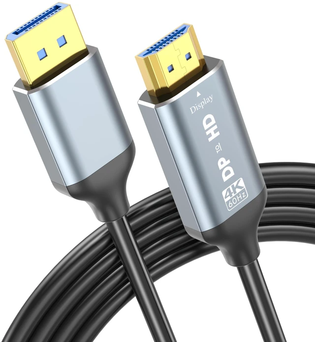 Main image of 4K DisplayPort to HDMI Cable 6ft, Uni-Directional DP (Source) to HDMI (Display) Cable for Desktop Monitor Projector HDTV AMD NVIDIA, 4K@60Hz, Aluminum Shell, Compatible with Lenovo HP Dell