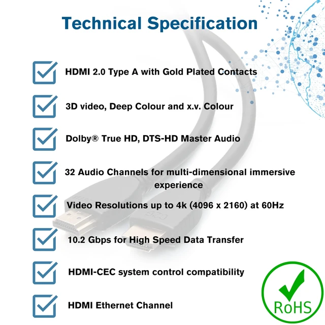 Alt view image 4 of 6 - 4ft (1.2m) Core Series High Speed HDMITM Cable with Ethernet - 4K 60Hz