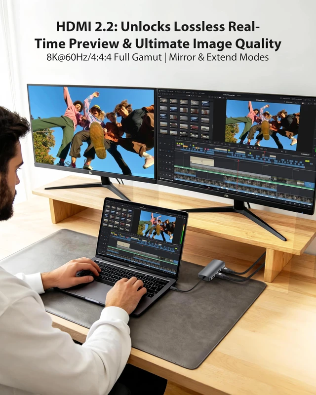 Alt view image 4 of 7 - HDMI 2.2 Cable 96Gbps 3FT, 16K@60Hz, Clean Setup Braided Cord | Supports 8K@240Hz, 4K@480Hz. HDR10+, LIP Sync, 4:4:4 Chroma. SBTM, QFT, eARC. For Monitor, PC, Laptop, TV, PS5/4/3, Xbox.