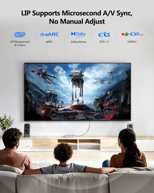 Alt view image 5 of 7 - HDMI 2.2 Cable 96Gbps 3FT, 16K@60Hz, Clean Setup Braided Cord | Supports 8K@240Hz, 4K@480Hz. HDR10+, LIP Sync, 4:4:4 Chroma. SBTM, QFT, eARC. For Monitor, PC, Laptop, TV, PS5/4/3, Xbox.