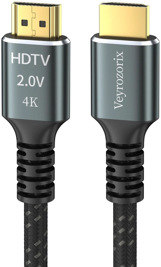 Main image of 4K HDMI Cable 6.6FT High Speed Braided HDMI 2.0 Cable 18Gbps 4K@60Hz 3D ARC,Gold Plated Connector HDMI Cord HDCP 2.2 Compatible with UHD TV Monitor Laptop Xbox PS4/PS5 Roku TV ect