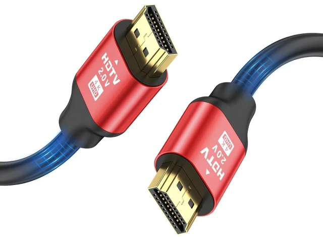 Main image of 4K Hdmi Cable 20FT, High Speed Hdmi 2.0 Cable 4K@60Hz 2K@120Hz, Gold-Plated Connector 3D ARC HDCP 2.2 &2.3 for HDTV/Blu Ray Playback/Projectors/Laptops/PS4/PS5(Red)
