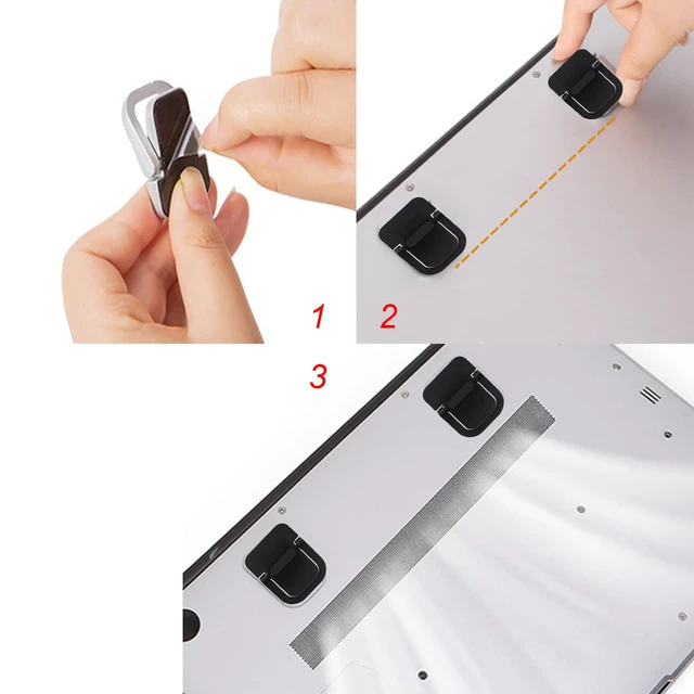 Alt view image 3 of 6 - 2pcs Keyboard Stands, Mini Laptop Stand for Desk, Portable Laptop Stand Compatible with MacBook Air Pro, Dell XPS, Lenovo, HP More. (Black)