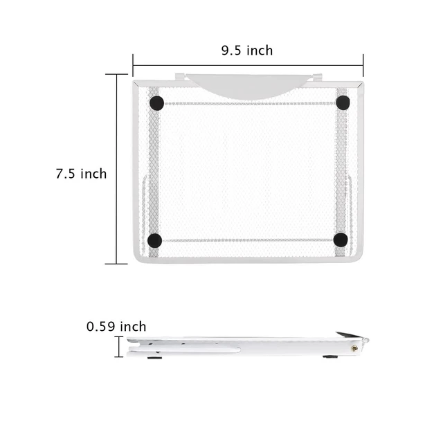 Alt view image 6 of 7 - Ergonomic Laptop Tablet Stand Metal Mesh Ventilated Desktop Adjustable Computer Holder Riser Compatible with Apple MacBook Air Pro Dell XPS HP Samsung Lenovo More Laptops up to 16" (White)