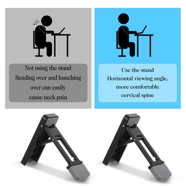 Alt view image 2 of 7 - 4 Pcs Mini Portable Laptop Stand, Foldable Keyboard Riser Stand | Three Tilt Angle Adjustable Laptop Feet Anti-Slip Pads, Self-Adhesive Invisible Portable Computer Keyboard Lift Office