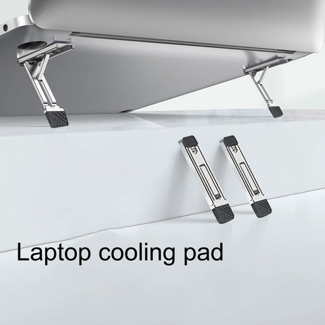 Alt view image 7 of 7 - Aluminum Portable Foldable Laptop Stand Invisible Cooling Risers Adjustable Heights Aluminum Laptop