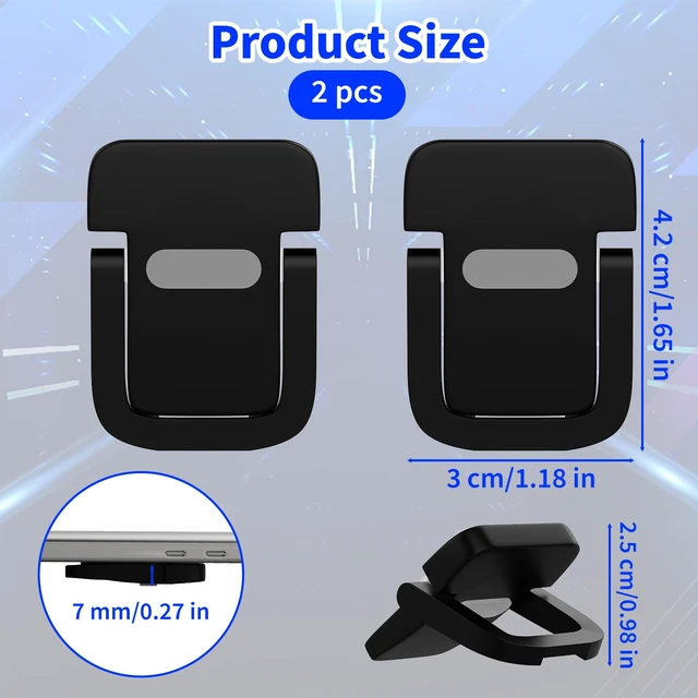 Alt view image 2 of 7 - 2 PCS Portable Keyboard Riser, Adjustable Black Laptop Keyboard Stand with 2 Angle Settings and Self-Adhesive Foldable Feet, Mini Foldable Laptop Stand Riser Keyboards Lift for Most Keyboards