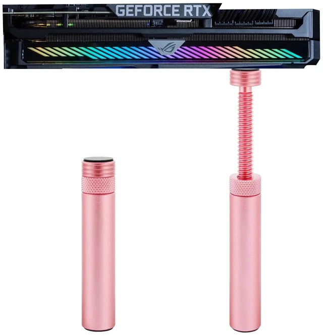 Main image of GPU Support Bracket, Graphics Video Card Brace with Height Adjustable, Anti Sag Holder for Universal Graphics Card Sag, GPU Stand with Magnet and Rubber Pad, Pink